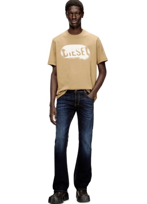 T-shirt in cotone leggero con logo sbiadito