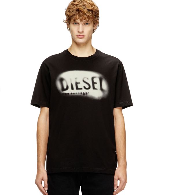T-shirt in cotone leggero con logo sbiadito