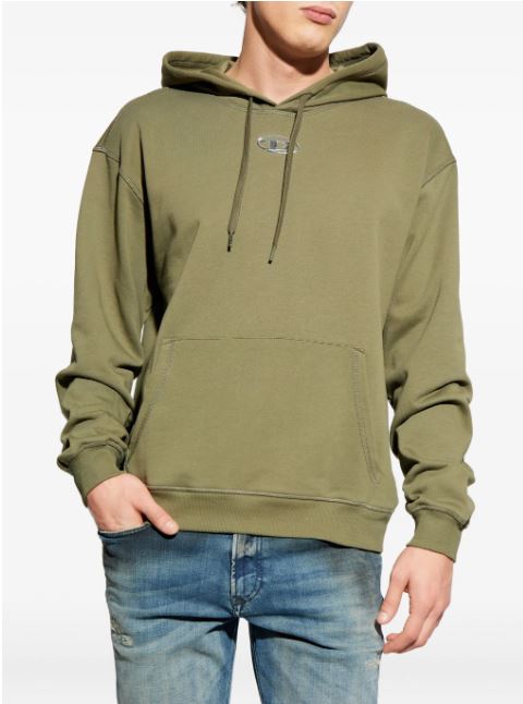 Hoodie oversize con logo metallico