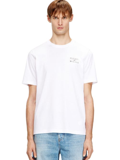 T-shirt regular in cotone con stampa a rilievo