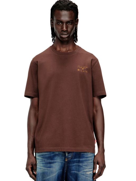 T-shirt regular in cotone con stampa a rilievo