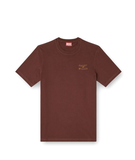 T-shirt regular in cotone con stampa a rilievo