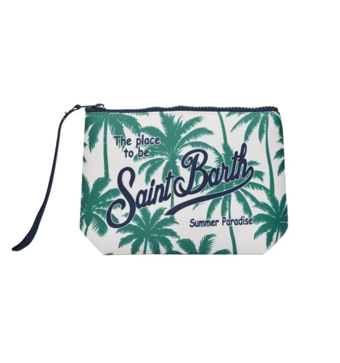 Mc2 Saint Barth Pochette Aline in scuba con stampa Palmas