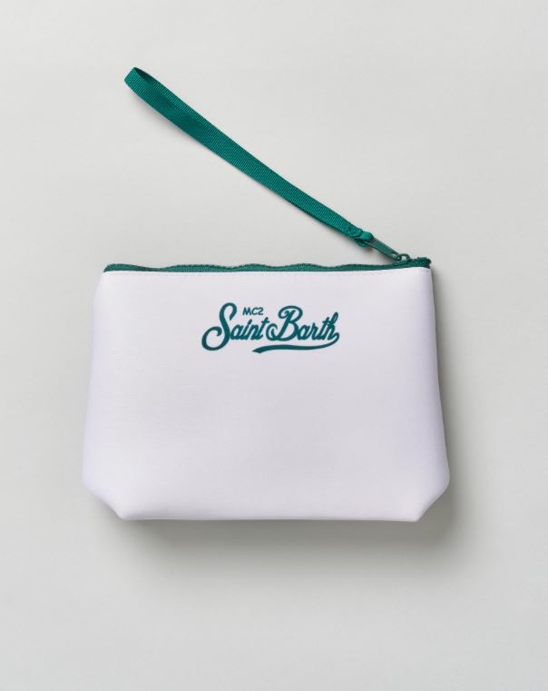 Pochette MC2 Saint Barth Aline in neoprene bianco in fantasia tennis summer league