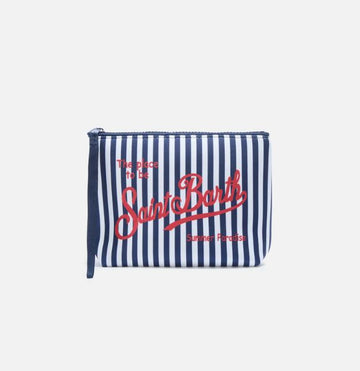 Pochette Aline in scuba a righe blu