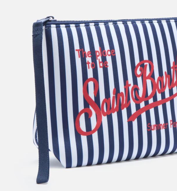 Pochette Aline in scuba a righe blu