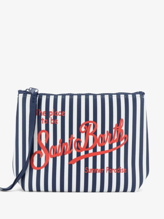 MC2 Saint Barth pochette Aline a righe blu bianche