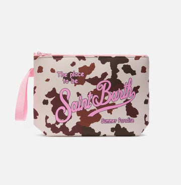 Pochette Aline in scuba con stampa animalier muccata