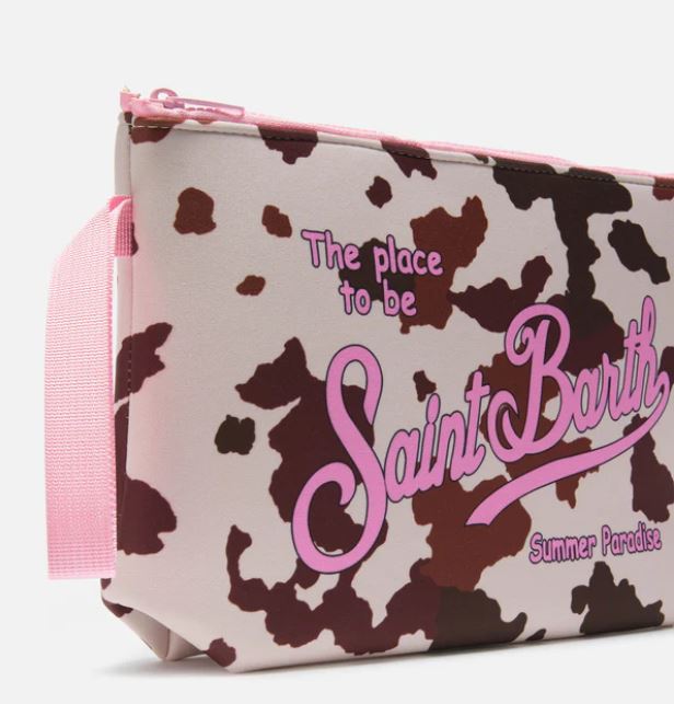 Pochette Aline in scuba con stampa animalier muccata