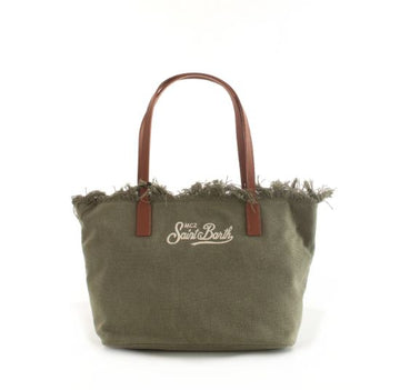 Borsa city medium in canvas da donna verde militare