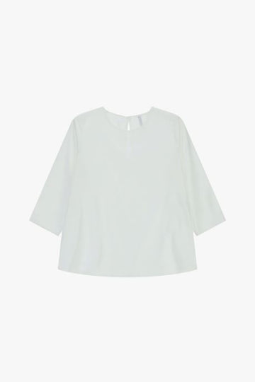 Top regular fit manica tre quarti collo giro