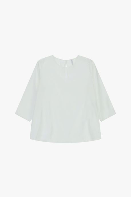 Top regular fit manica tre quarti collo giro