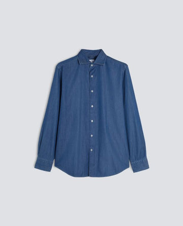 CAMICIA VIC IN TWILL DI COTONE ORGANICO - DENIM