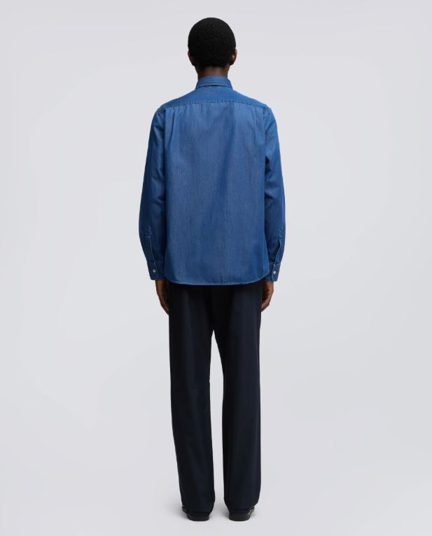 CAMICIA VIC IN TWILL DI COTONE ORGANICO - DENIM