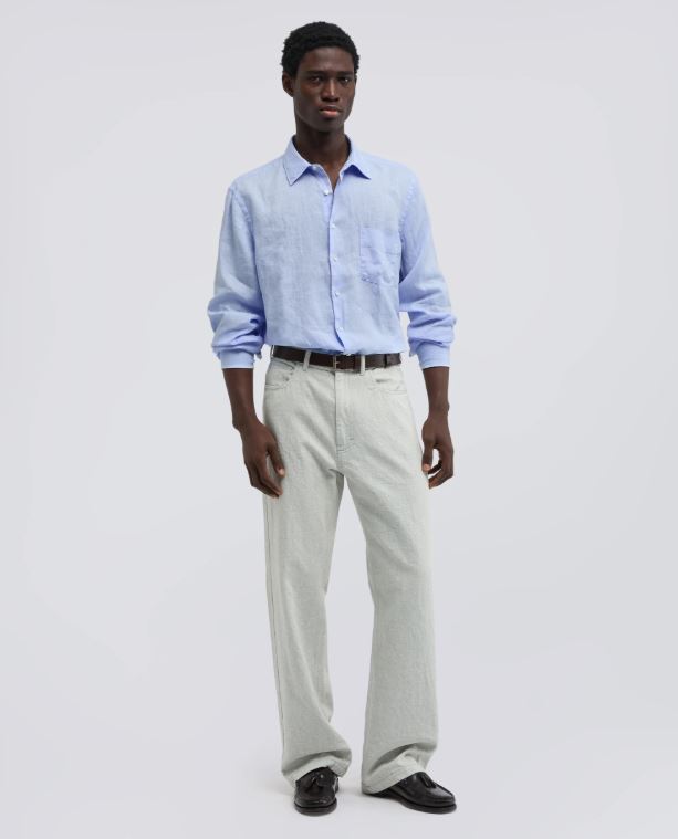 CAMICIA IN LINO LEGGERO CON TASCHINO
