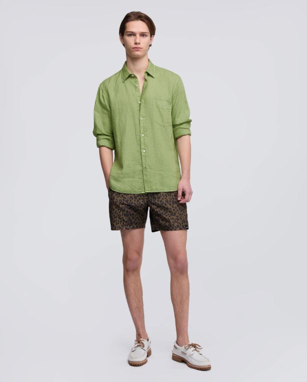 CAMICIA IN LINO LEGGERO CON TASCHINO