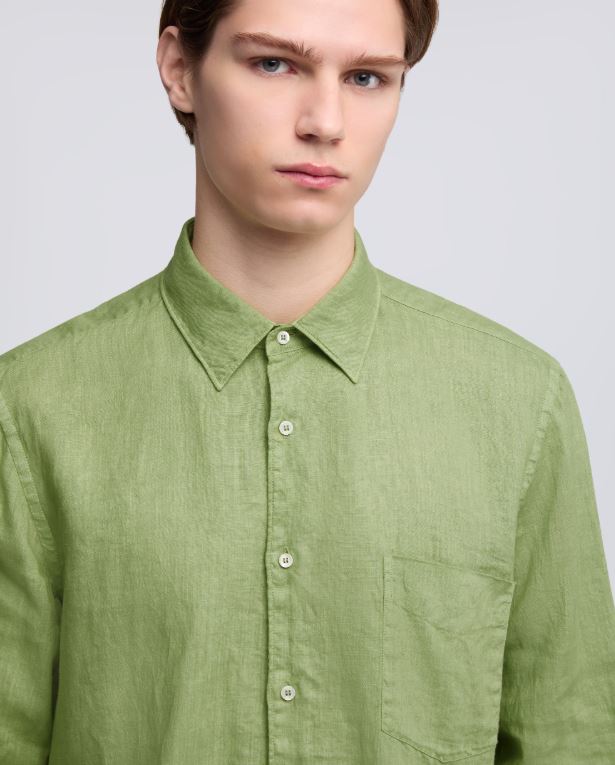 CAMICIA IN LINO LEGGERO CON TASCHINO
