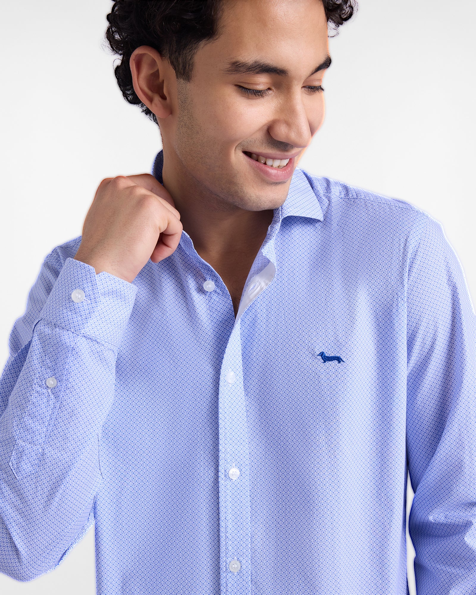 Camicia micro stampa narrow fit