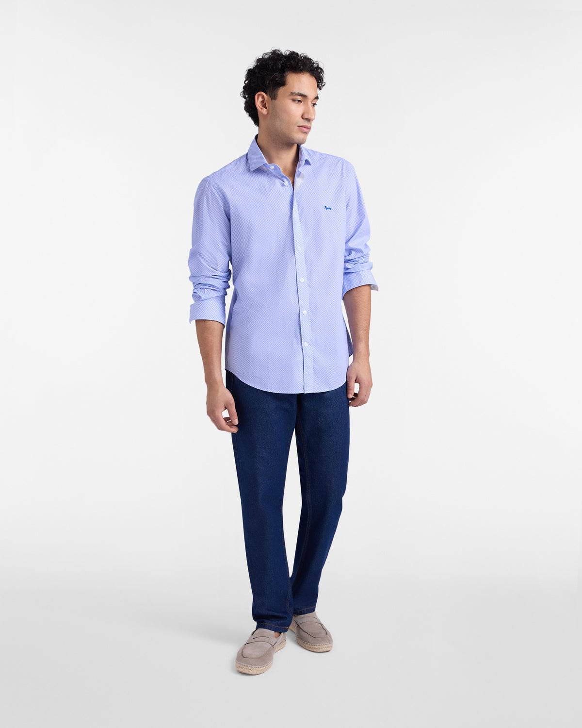 Camicia micro stampa narrow fit