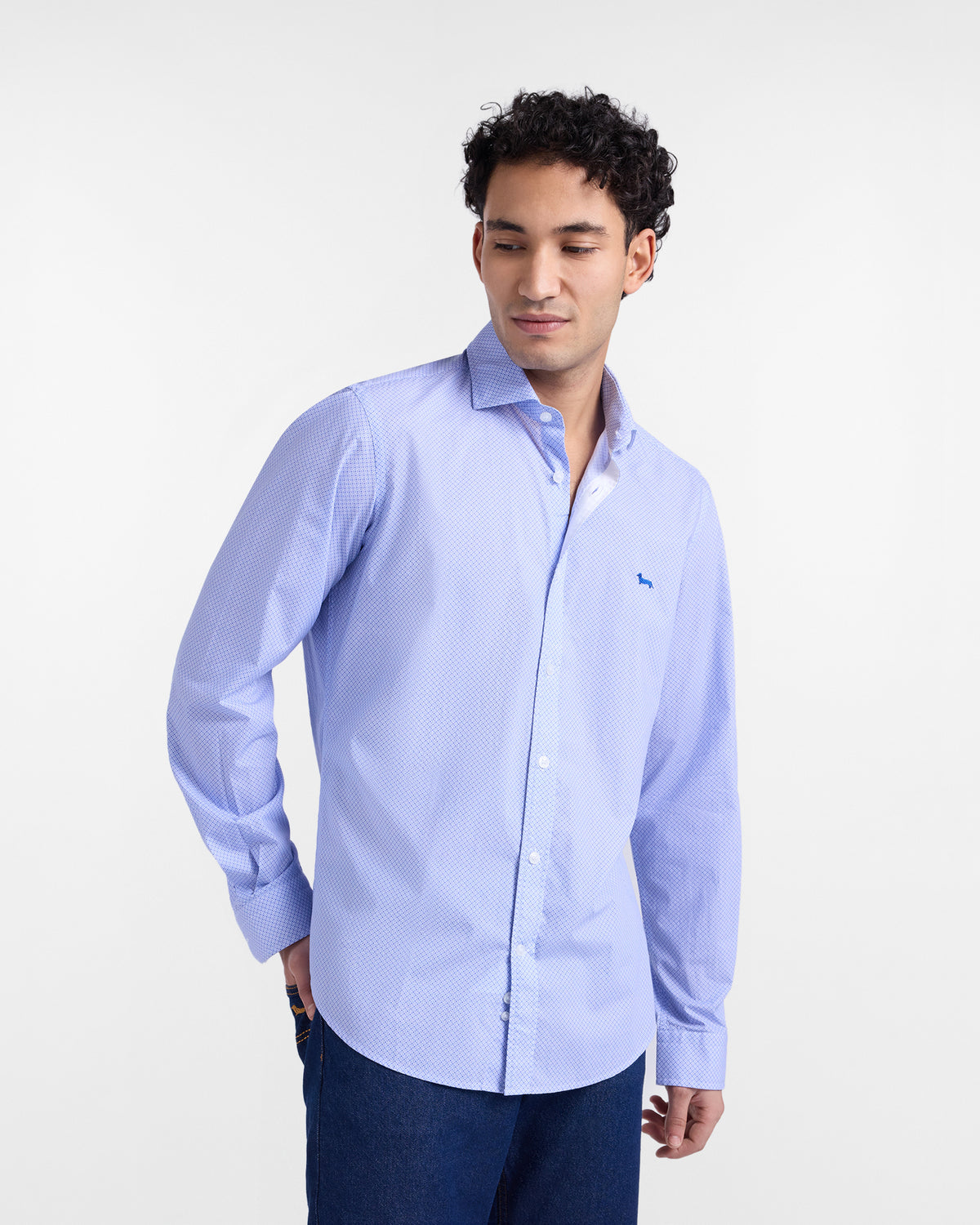 Camicia micro stampa narrow fit