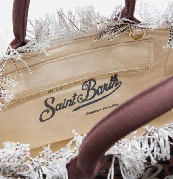 Borsa Colette in canvas con fantasia leopardata