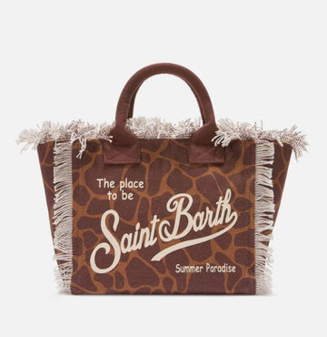 Borsa Colette in canvas con fantasia animalier