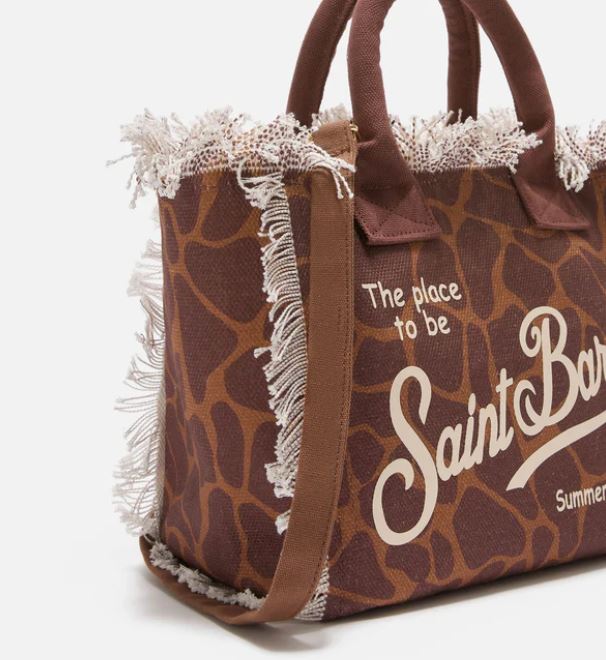 Borsa Colette in canvas con fantasia animalier