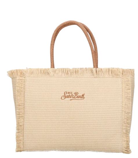 Borsa Colette in Paglia con logo e manici a Contrasto