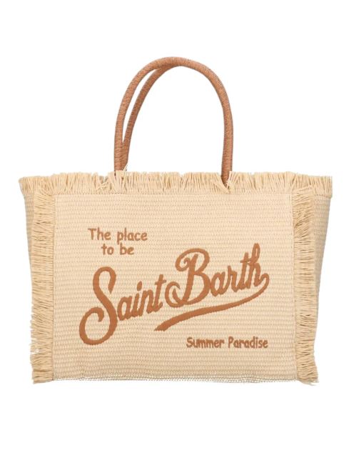 Borsa Colette in Paglia con logo e manici a Contrasto