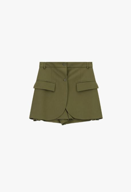 Skorts con tasche frontali e chiusura multipla