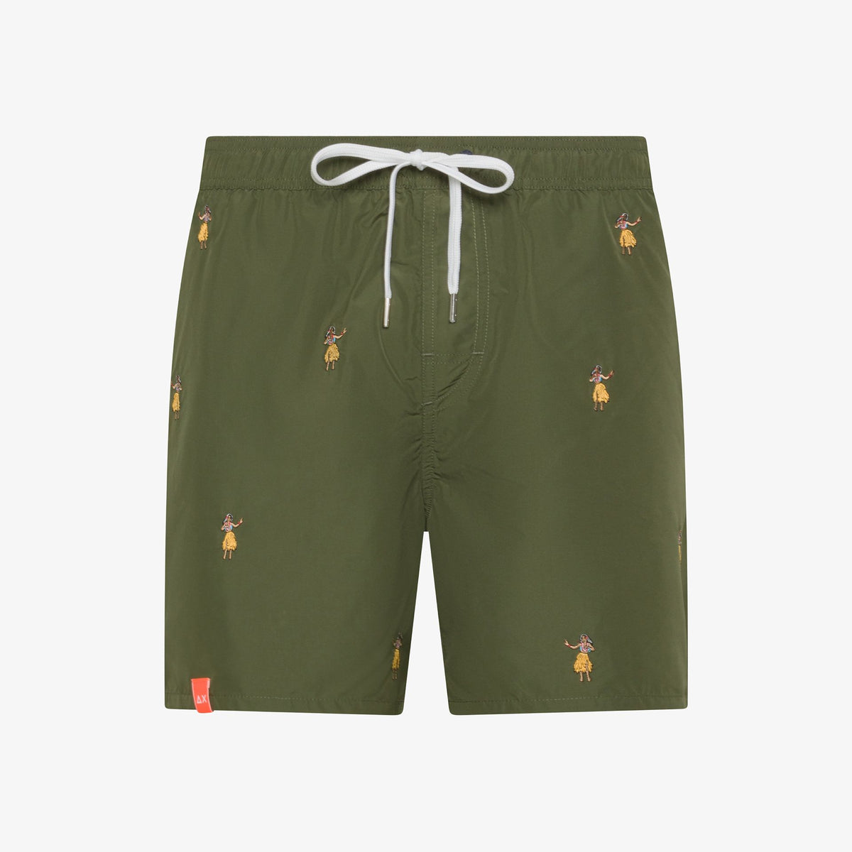 Shorts mare a righe con ricami