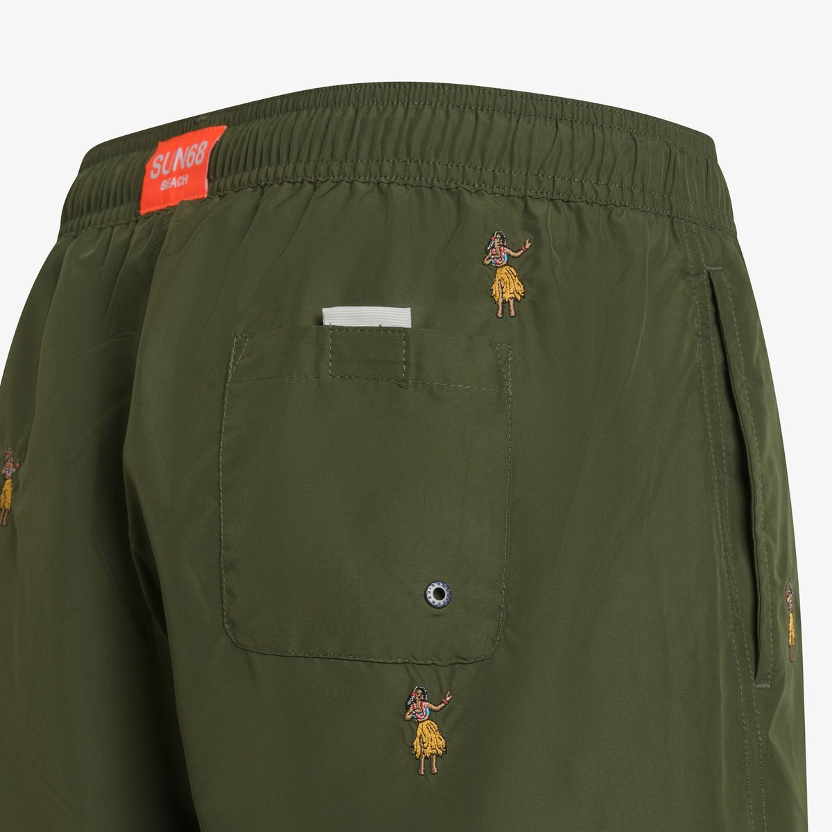 Shorts mare a righe con ricami