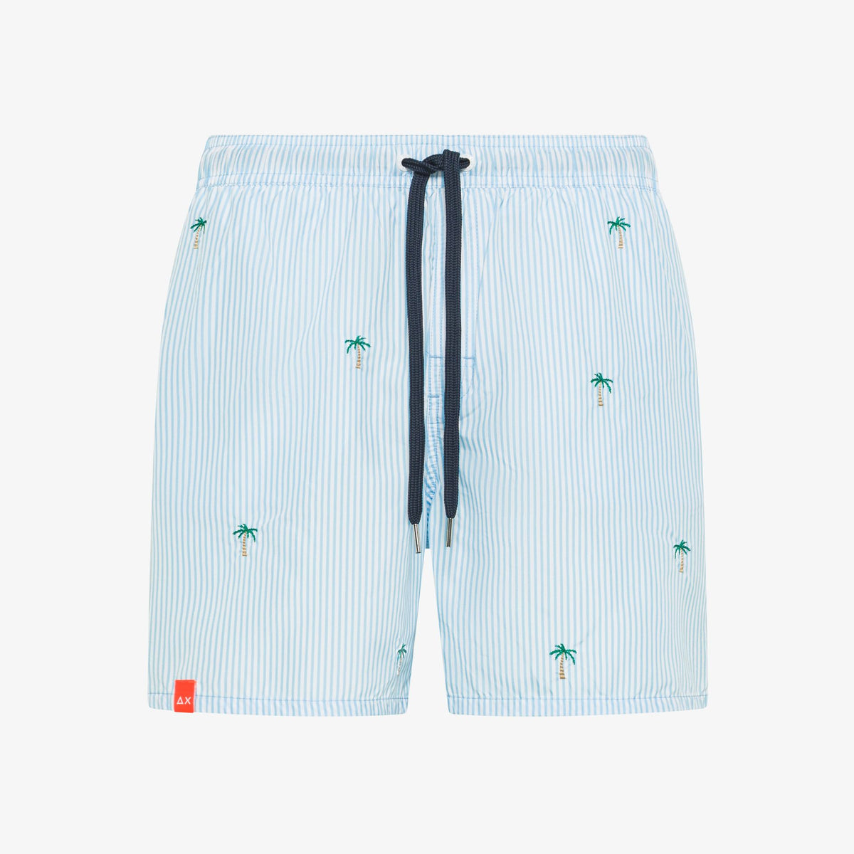 Shorts mare a righe con ricami