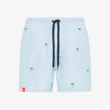 Shorts mare a righe con ricami
