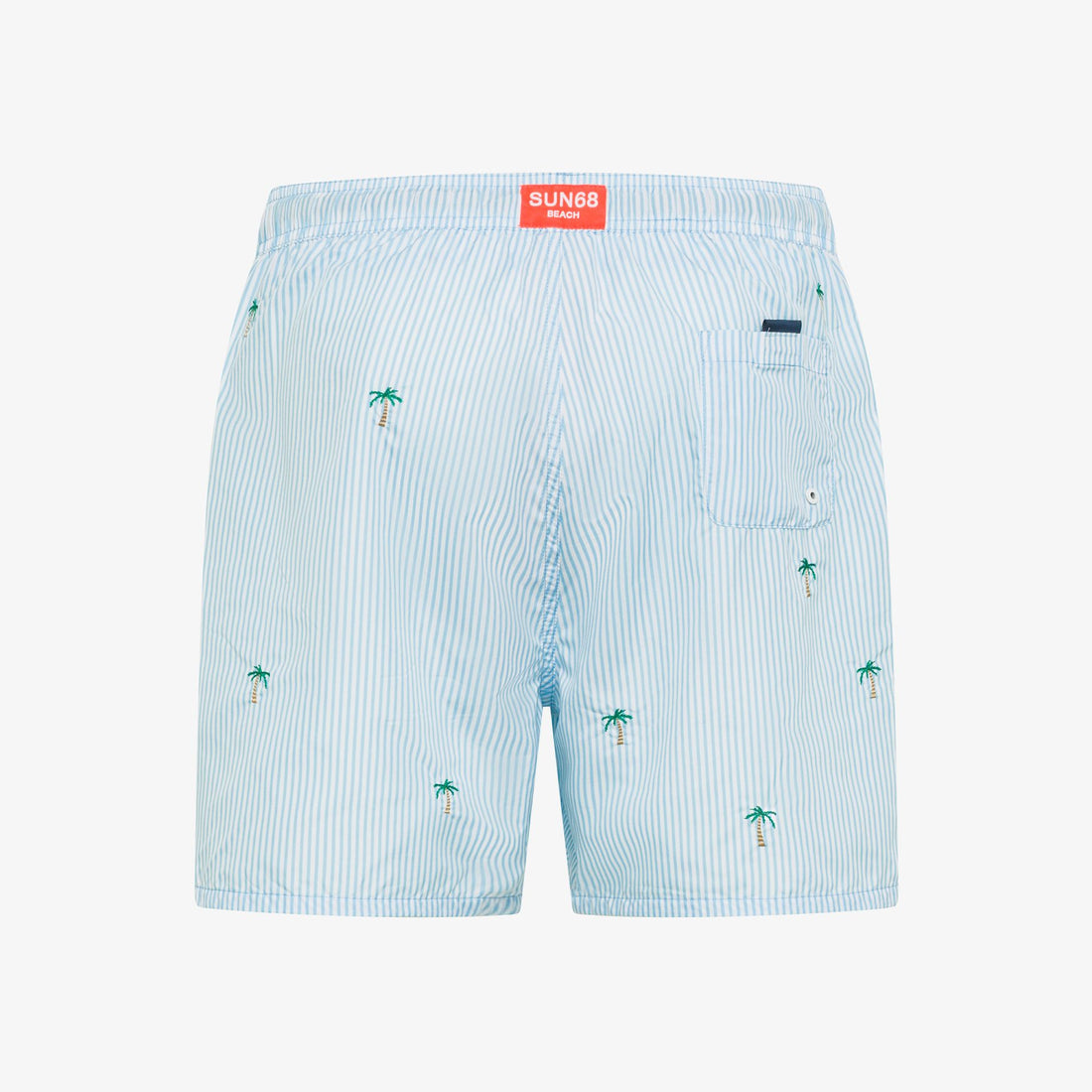 Shorts mare a righe con ricami