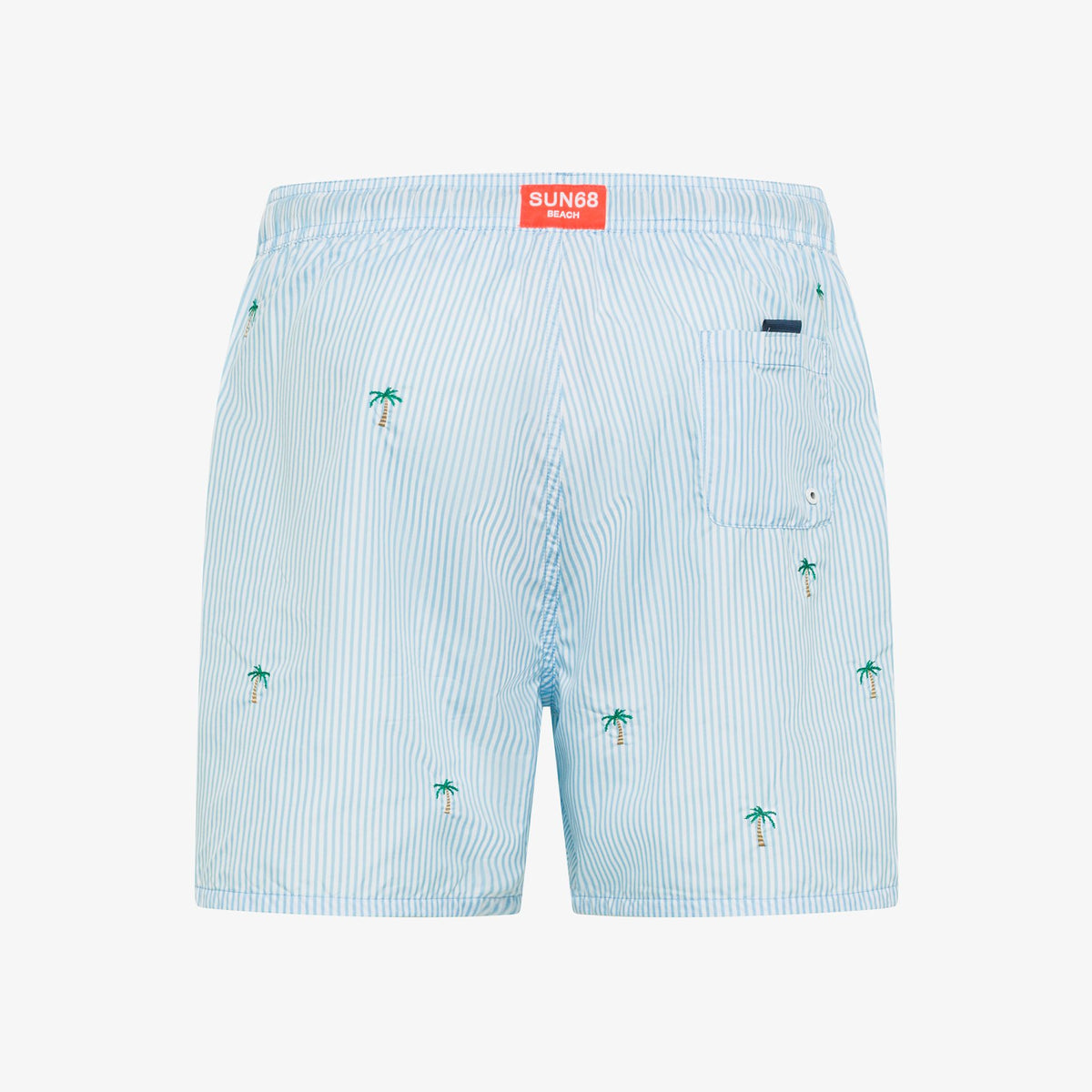 Shorts mare a righe con ricami