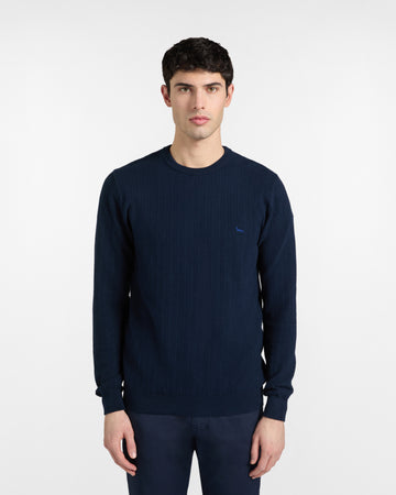 Pullover girocollo lavorazione 3D