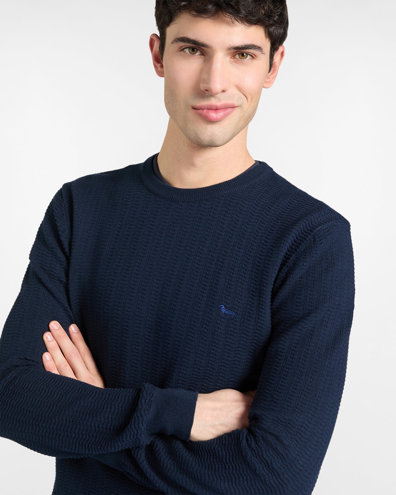 Pullover girocollo lavorazione 3D