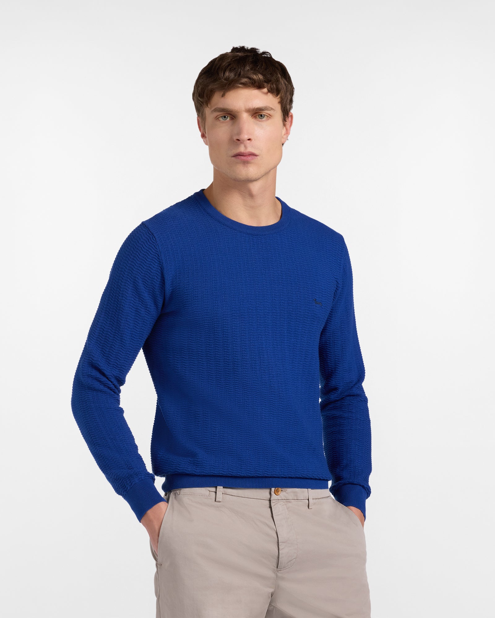 Pullover girocollo lavorazione 3D