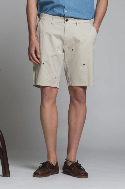REY TROPIC CHINO SHORT RICAMO PALME