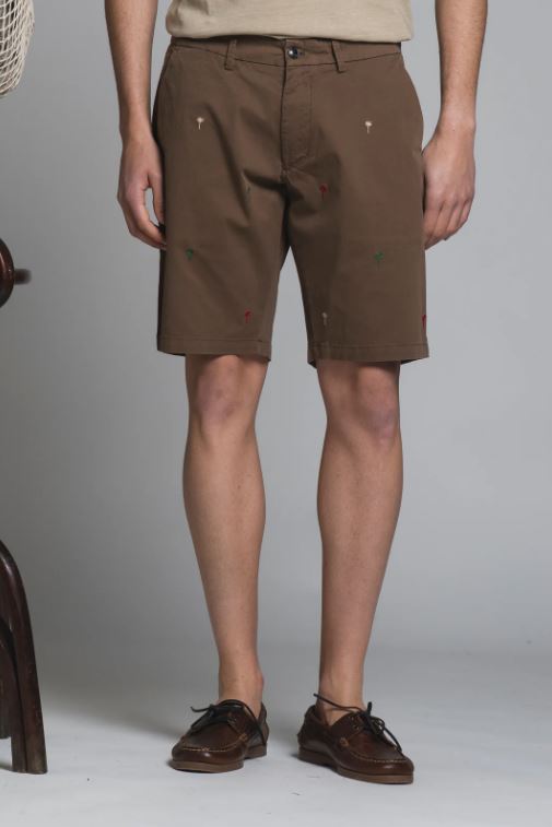 REY TROPIC CHINO SHORT RICAMO PALME
