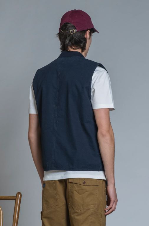 TERRY GILET ZIP COTTON SLUB
