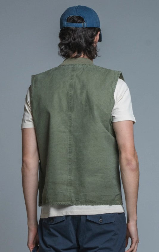 TERRY GILET ZIP COTTON SLUB