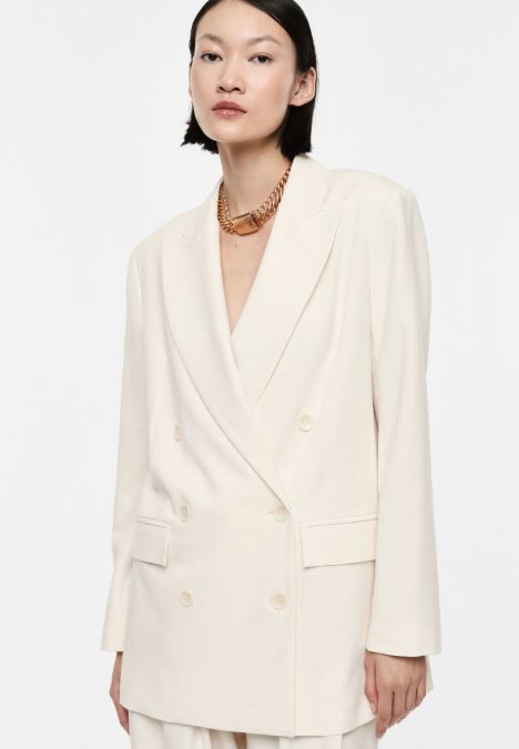 Blazer doppiopetto regular-fit con tasche a filetto