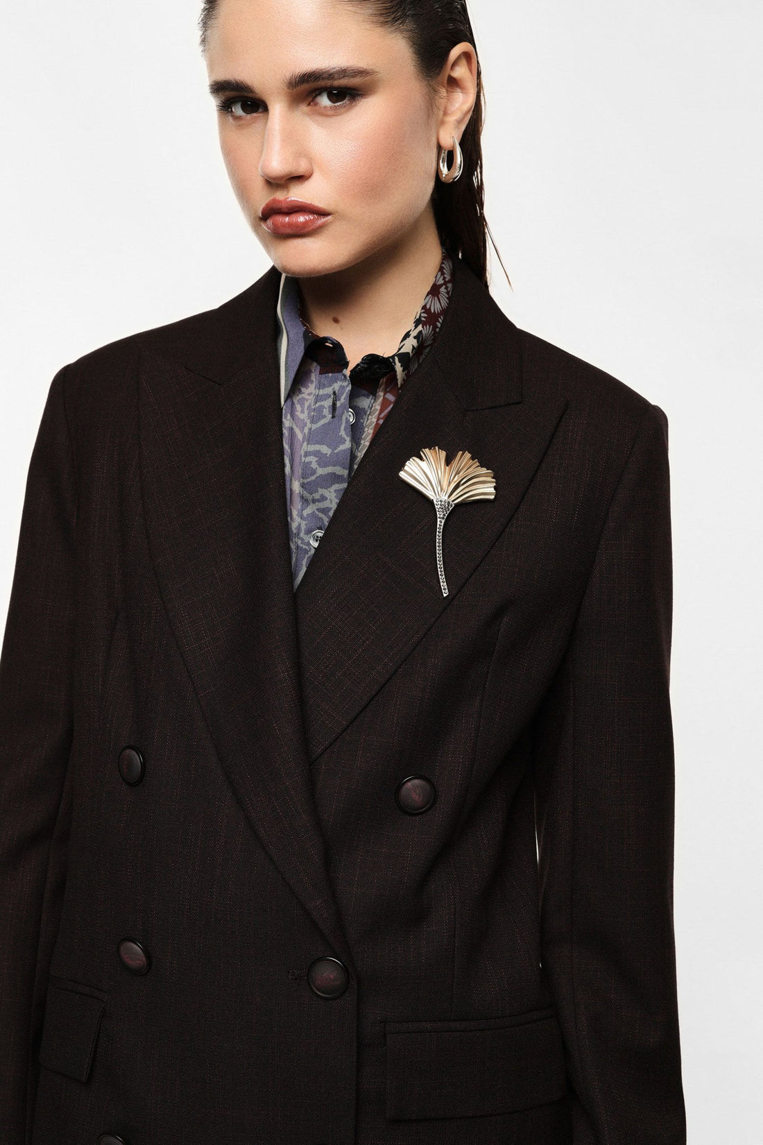 Blazer doppiopetto stampa micro check