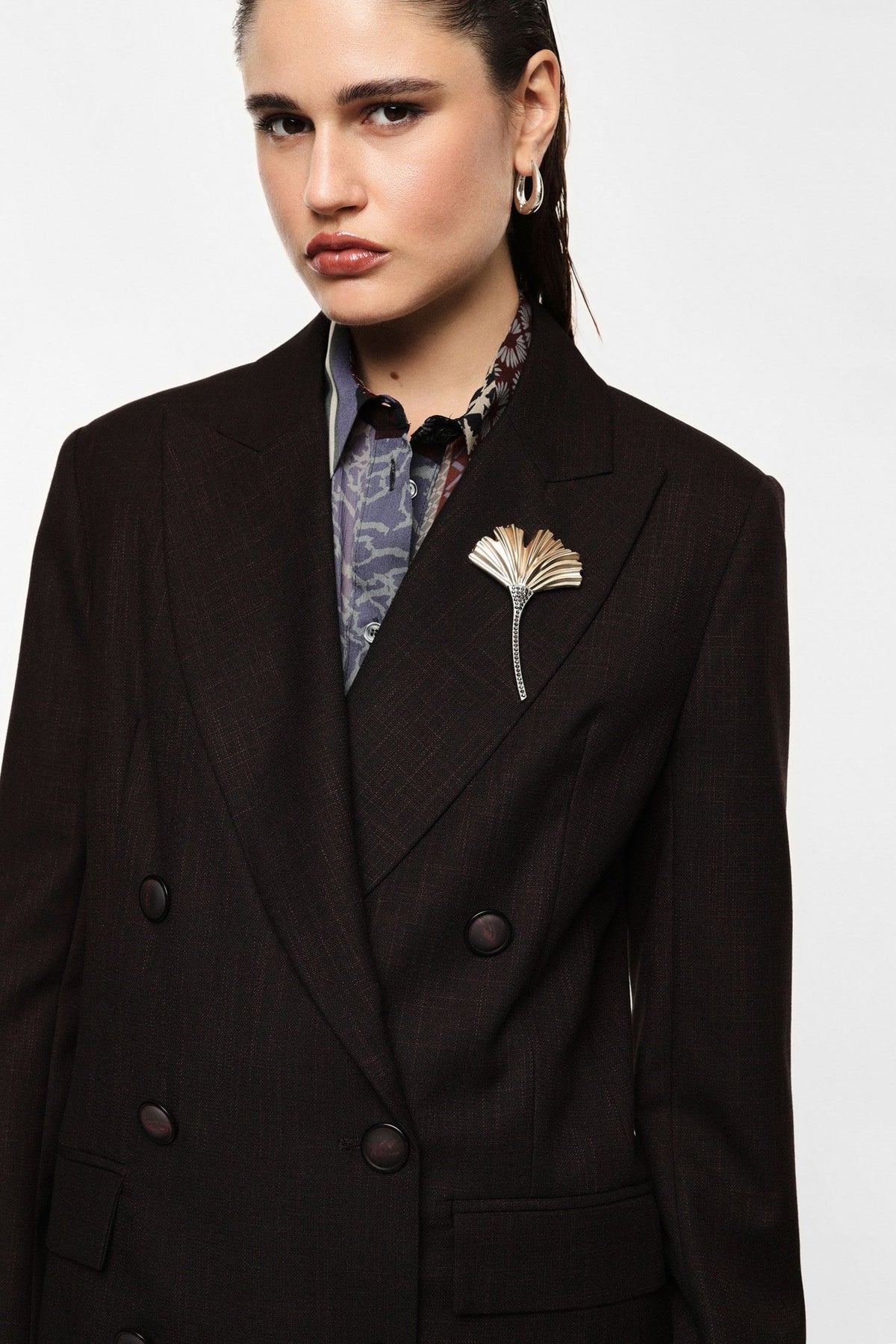Blazer doppiopetto stampa micro check