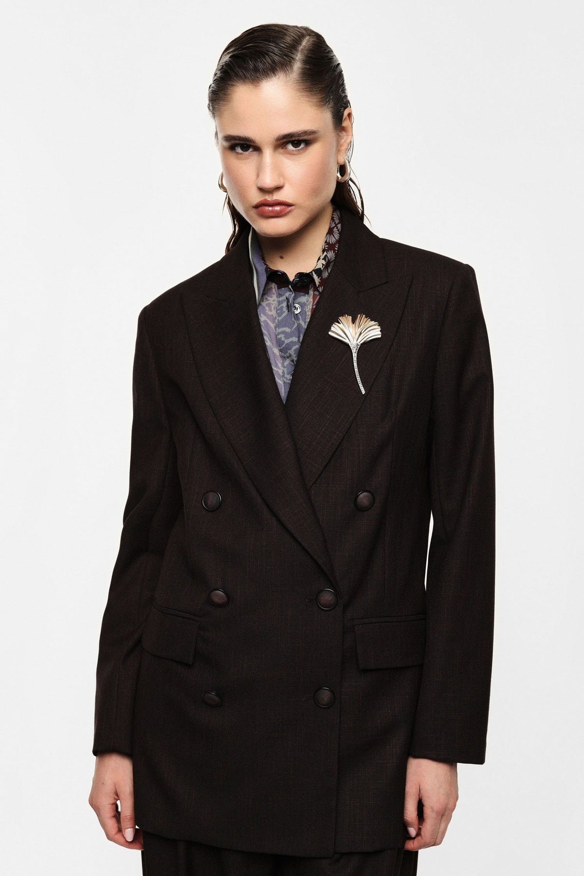 Blazer doppiopetto stampa micro check