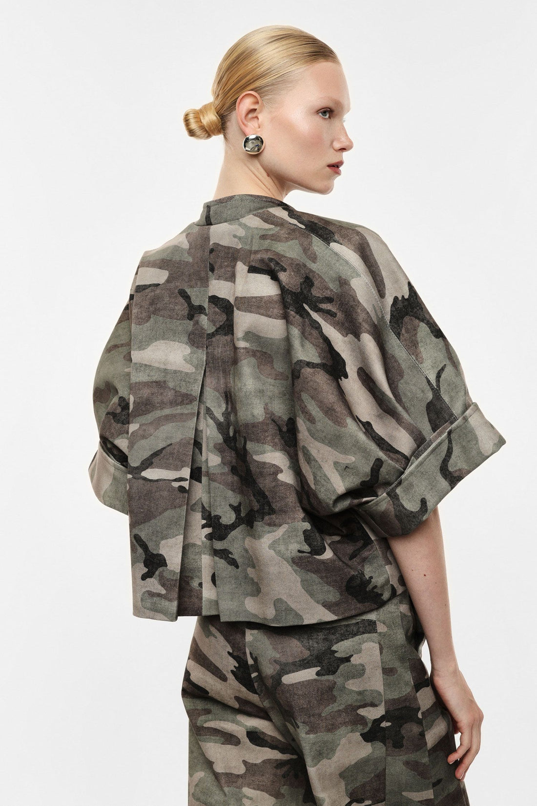 Giacca camicia oversize fantasia camouflage