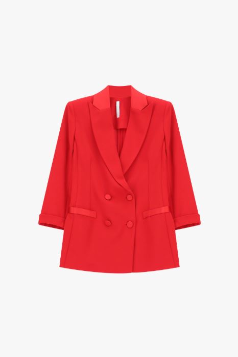 Blazer doppiopetto con maniche tre quarti