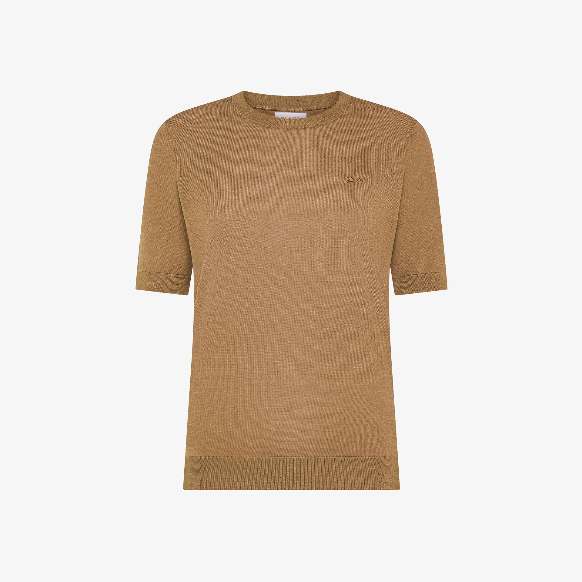 T-shirt girocollo in maglia